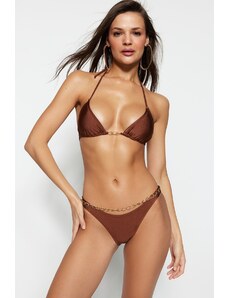 Trendyol barna lánc kiegészítő normál lábú bikini alsó