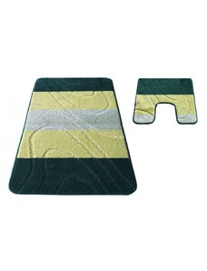 Mariti Fürdőszoba és WC szőnyeg kivágással, zöld színben