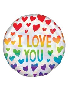 Szerelem I love You Rainbow szeretlek fólia lufi 43cm