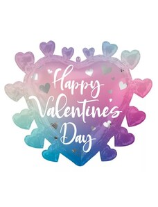 Szerelem Happy Valentine's Day ombre fólia lufi 68cm