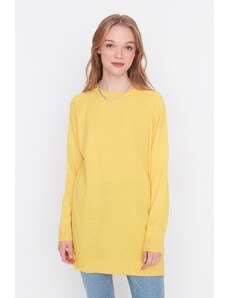 Trendyol Yellow Crew nyakú kötöttáru pulóver