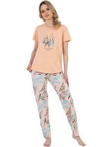 Vienetta Secret Love Flowers női pizsama, barackszínű