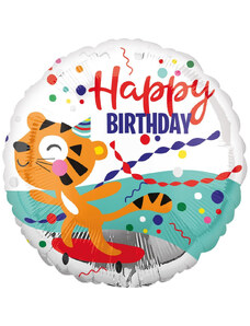 Boldog Születésnapot Happy Birthday fólia lufi tigris 43cm