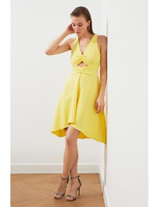 Trendyol sárga gallér részletes ruha