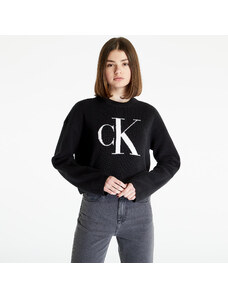 Női pulcsi Calvin Klein Jeans Blown Up Ck Loose Pullover Black