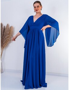 Webmoda Hosszú női kék alkalmi ruha Grece