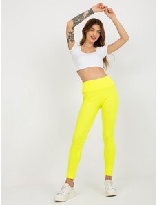 BASIC Neonsárga bordázott leggings -EM-LG-725.11- neon yellow