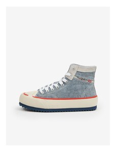 Light Blue Womens Ankle Sneakers with Suede Details Diesel - Men