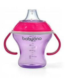 Csepegésmentes pohár üdítőitalos pohárral BabyOno - lila/rózsaszín