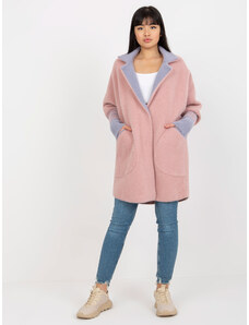 BASIC Sötét rózsaszín kabát zsebekkel és gallérral -MBM-PL-2001.95P-dark pink