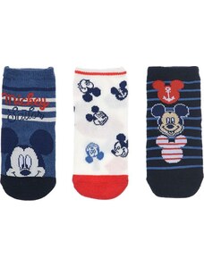 DISNEY Hármas csomag zokni babáknak Mickey egér - kék/fehér/kék