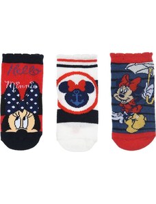 DISNEY Hármas csomag zokni babáknak Minnie egér - piros/fehér/kék