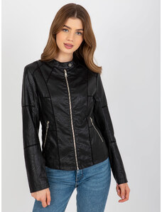 BASIC Fekete műbőr női kabát -NM-KR-R23-076.96P-black