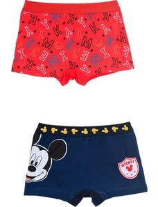 DISNEY Dupla csomag fiú Mickey Mouse boxeralsó - piros/kék