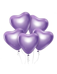 Szerelem Platinum Light Purple szív léggömb, lufi 6 db-os 12 inch (30cm)
