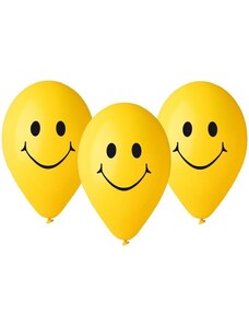 Emoji Smilies Yellow léggömb lufi 5 db-os 12 inch (30cm)