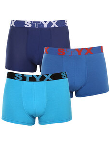 3PACK Kék férfi boxeralsó Styx sport gumival
