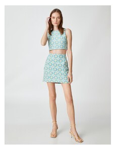 Koton Floral Mini Skirt, Slim Fit