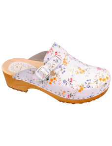 Glara Flowered wooden slippers