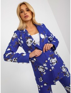 Fashionhunters Cobalt elegant jacket with roses from a suit