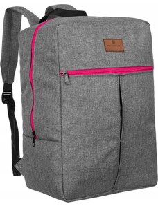 Peterson szürke utazó hátizsák rózsaszín cipzárral [DH] PTN PP-GRAY-PINK