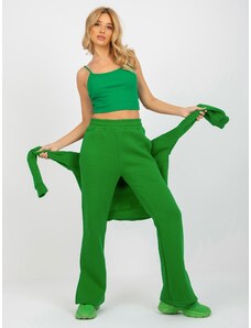 Fashionhunters Green three-piece tracksuit with top