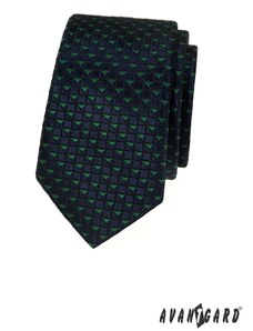 Avantgard Kék nyakkendő zöld háromszögekkel