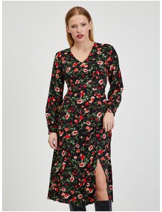 Orsay piros-fekete női virágos ruha - nők