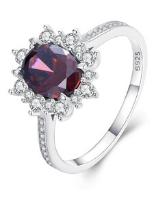 EdenBoutique Elegáns piros kristály ezüst gyűrű