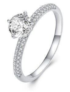 EdenBoutique Eljegyzési Shiny Crystal ezüst gyűrű
