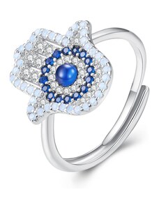 EdenBoutique Glamour Blue Fatima ezüst állítható gyűrű