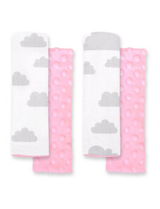 BabyLion Prémium Biztonsági öv védő - Minky - Rózsaszín felhők