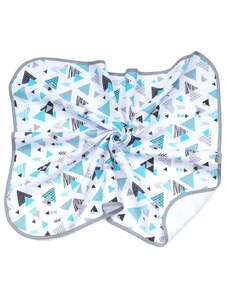 MTT Textil takaró - Fehér alapon Kék háromszögek