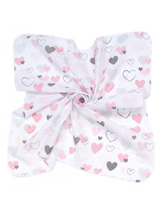 MTT Kis textil pelenka 3 db - Fehér alapon rózsaszín szívecskék