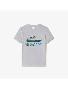 Lacoste Kids’ Contrast Print Cotton Jersey T-shirt