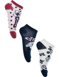 Hármas csomag Disney Mickey zokni - bordó/sötétkék/krémszínű