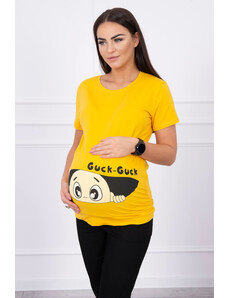 Női póló kismamáknak 2992 mustár színben