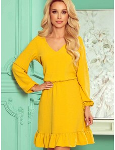 NM Elegáns nyári ruha 295-6 mustár színben