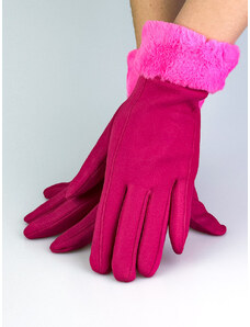 Žiarivé dámske rukavice v ružovej farbe
