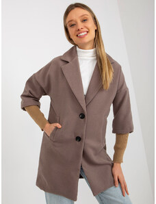 Fashionhunters Brown coat with cuffs by OCH BELLA