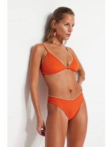 Trendyol narancssárga hímzett normál lábú bikini alsó