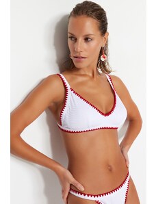 Trendyol White Stripe részletes bikini felső