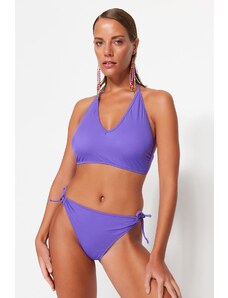 Trendyol Purple Piping normál lábú bikini alsó