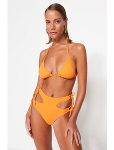 Trendyol Orange kivágott/ablak Magas derék normál lábú bikini alsó