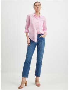 Orsay Light pink Ladies Plaid Shirt - Női