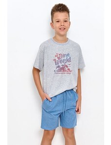 Taro Zane pizsama nagyobb fiúknak, szürke, dinoszauruszos