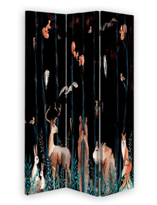 Gario Paraván Sötét erdő és erdei állatok Méret: 110 x 170 cm, Kivitelezés: Klasszikus paraván