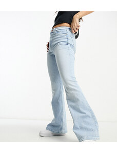 Bershka Petite flared jeans in light blue