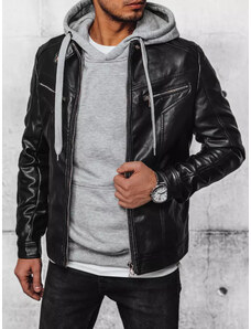 BASIC Fekete bőr férfi kabát TX4330