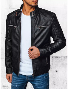 BASIC Fekete bőr férfi kabát TX4388